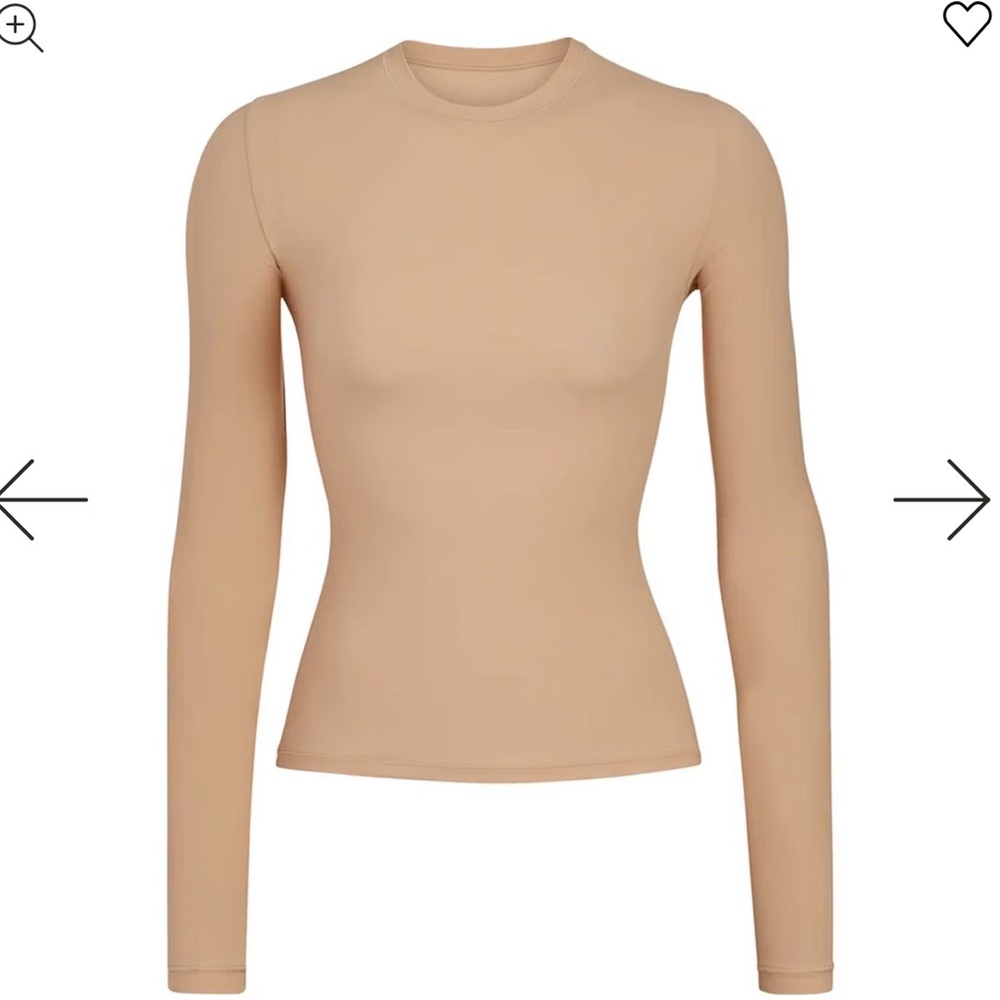 SKIMS Fits Everybody Long Sleeve T Shirt - Clay